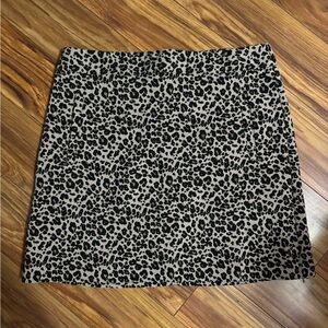 LOFT Animal Print Mini Skirt - Black and Tan